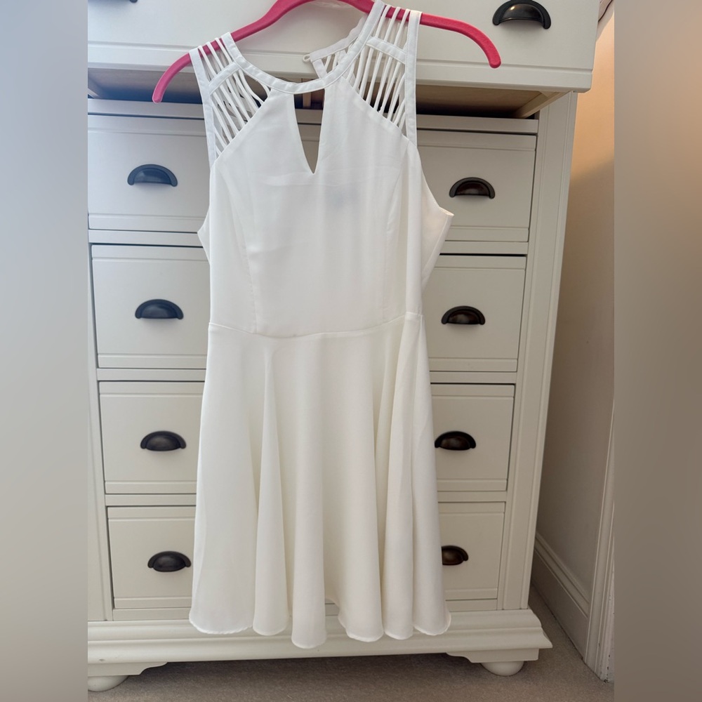 Sparkle & Fade White Sleeveless Mini Dress